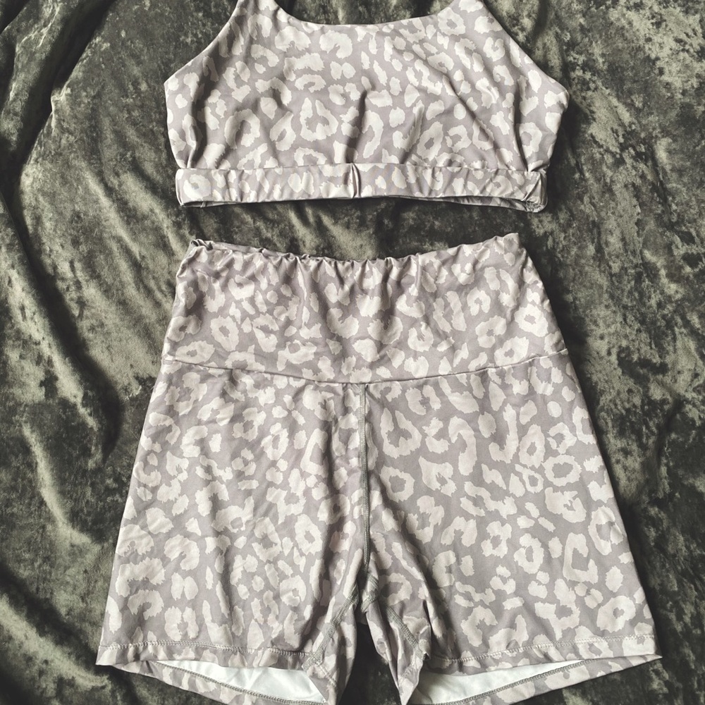 Cheetah Biker Short Set